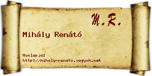 Mihály Renátó névjegykártya